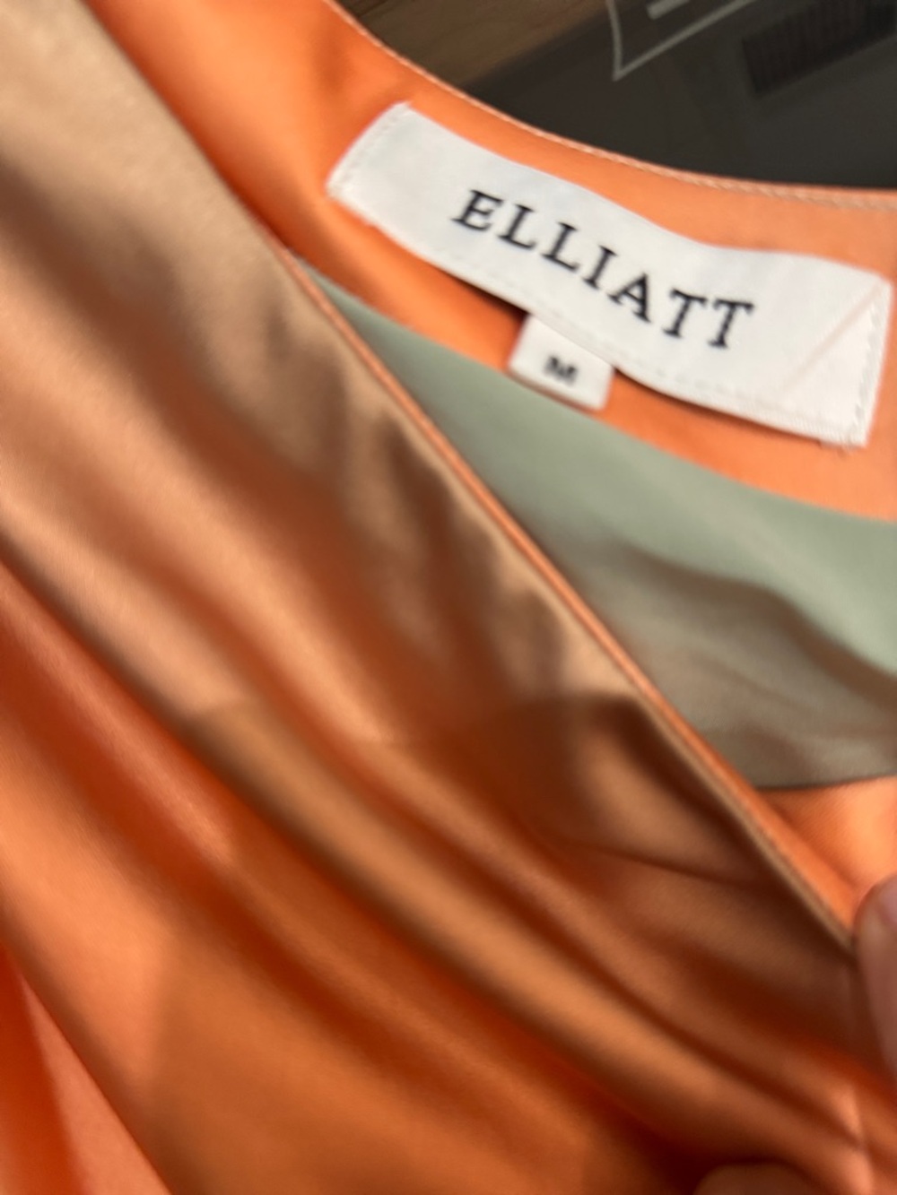 Elliatt One-Shoulder Ombre Peach, Coral & Sage Midi Dress - Picture 3 of 5